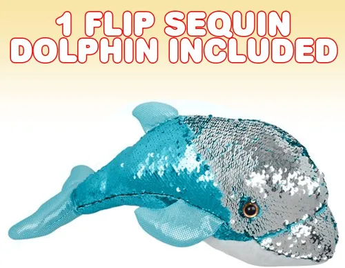 Miniatura 2 de ArtCreativity Peluche de delfín con lentejuelas, 1 unidad, delfín de peluche suave con lentejuelas que cambian de color, lindas decoraciones