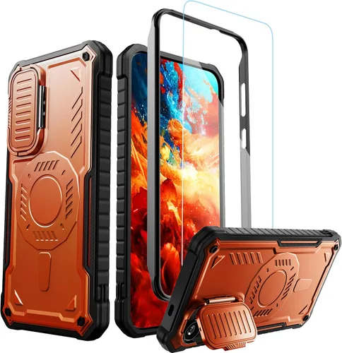 Miniatura 7 de ExoGuard Funda para Samsung Galaxy S24 con protector de pantalla, funda protectora de goma de cuerpo completo con cubierta de cámara y función atril