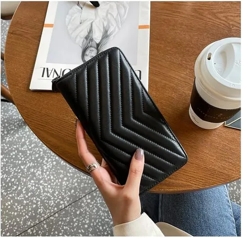 Miniatura 6 de DORISJACKY Cartera de cuero para mujer con bloqueo RFID gran capacidad cremallera alrededor de las bolsas de viaje Cartera RFID