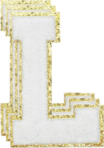Miniatura 163 de 3 parches de números de chenilla negra, tamaño grande de 4-1/2" parches de números para planchar, parches universitarios para ropa, 8" Borde oro rosa