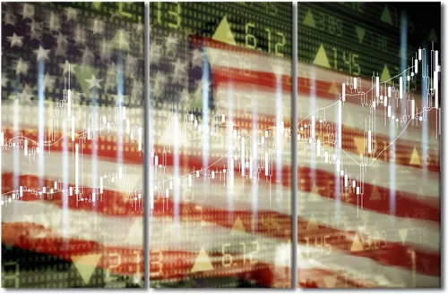 Miniatura 40 de Arte de pared de Crisis in USA para sala de estar, bandera de Estados Unidos, decoración del hogar, gráficos de otoño en Estados Unidos de América