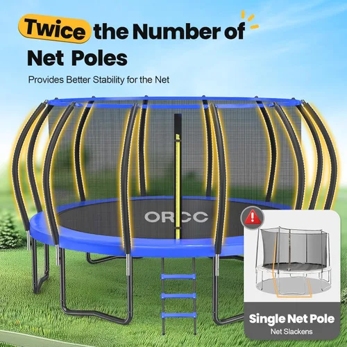 Miniatura 4 de ORCC 1200LBS Weight Capacity Trampoline 16 15 14 12 10 8 FT for Kids with Safety Enclosure Net for Children Adults Outdoor Yard Trampolines