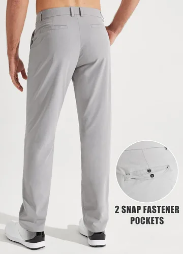 Miniatura 2 de Libin Pantalones de golf para hombre, elásticos, de 30 a 32 pulgadas, de secado rápido, ligeros, casuales, cómodos, con bolsillos