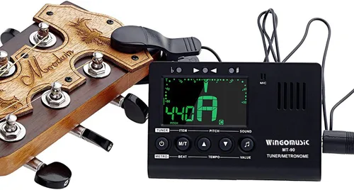 Miniatura 2 de WINGO Metrónomo Digital, Sintonizador y Generador de Tonos - Dispositivo 3 en 1 (Negro) - para Cromático, Guitarra, Bajo, Ukelele, Violín - Batería