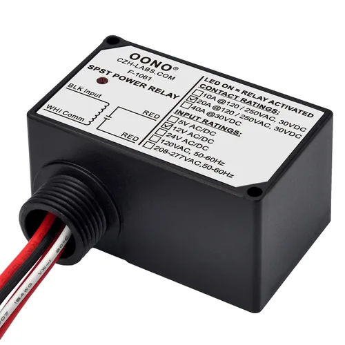 Miniatura 3 de Módulo de relé de potencia AC/DC 12V SPST 20Amp 250Vac/30Vdc, carcasa de plástico y precableado
