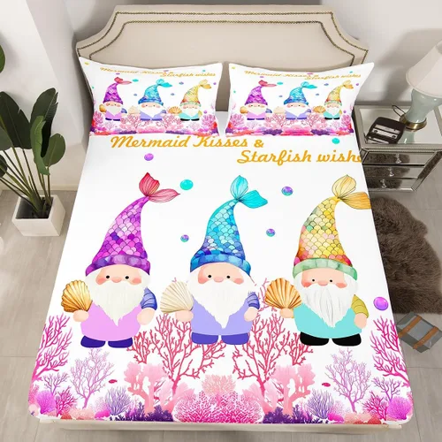 Miniatura 9 de Erosebridal Sábana bajera ajustable con diseño de delfín, diseño de playa oceánica, tamaño individual para niños, niñas, adolescentes, juego de ropa