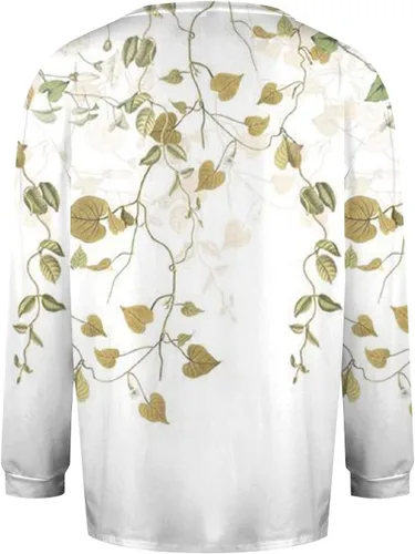 Miniatura 3 de FlekmanArt Sudaderas con estampado de cuello en V para mujer, de manga larga, con botones, para ocultar el vientre