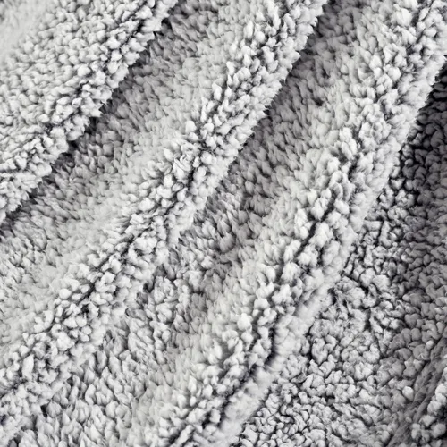 Lush Decor Manta Sherpa con flecos y borlas, 60 x 50 pulgadas, color gris