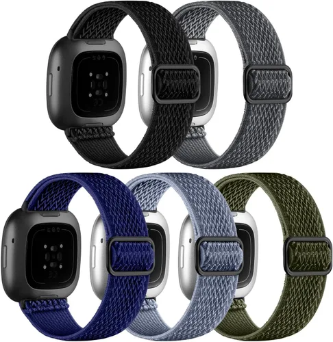 Miniatura 11 de Adorve Compatible con Correas Fitbit Versa 3/Correa Fitbit Versa 4/Correas Fitbit Sense para Hombres Mujeres, Correa de Nylon Elástica Ajustable