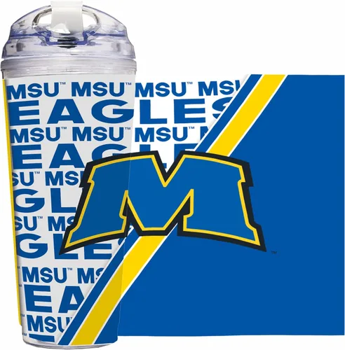 Miniatura 47 de Rico Industries Taza acrílica NCAA estándar de 24 onzas con tapa con bisagra, taza de doble pared oficialmente licenciada con pajita