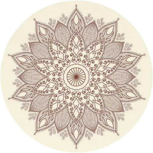 Miniatura 3 de Mantel redondo de mandala marrón – para comedor, cocina, decoración del hogar, cena de vacaciones, mantel lavable, a prueba de derrames, lavable