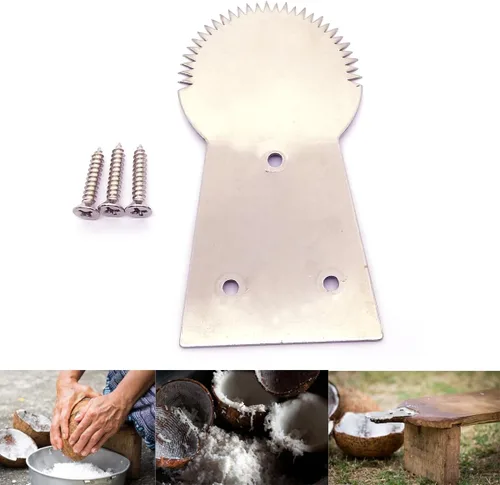 Mooninja Rallador de coco Raspador Triturador Cabeza de hoja plana Pequeño Utensilios Manual Máquina Cuchillo para Alimentos Molinillo de Mano