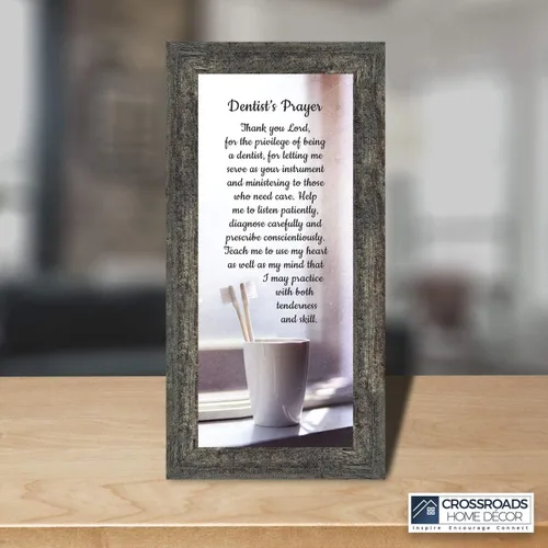 Miniatura 4 de Crossroads Home Décor Marco de fotos The Dentist Pray, cuadros de oficina dental, 7432BW