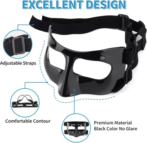 Miniatura 7 de QK01 - Protector de nariz para nariz rota, máscaras faciales para fútbol, baloncesto y otros deportes, ajustable, para niños, adolescentes