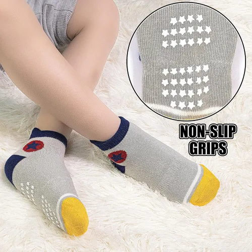 Miniatura 4 de ELUTONG Calcetines antideslizantes para niños pequeños con agarres, 12 pares para niños de 1 a 7 años, para niños y niñas