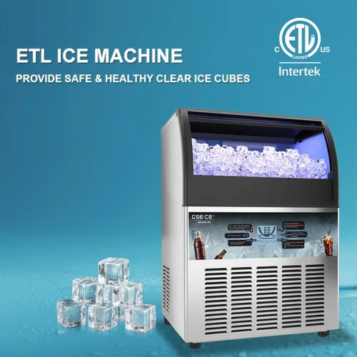 Miniatura 3 de Máquina de hielo comercial con certificación ETL de seguridad y saneamiento con bomba de drenaje, 400 libras/24 horas, máquina de hielo rápida