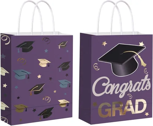 Miniatura 8 de 12 bolsas de regalo para graduados, regalos de fiesta de graduación, bolsas de envoltura para decoración de suministros de fiesta temática