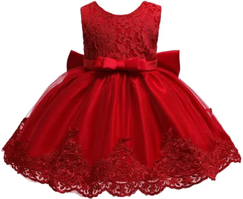 Miniatura 6 de Vestidos de encaje para concursos de niñas bebés de 0-2 años, vestido bordado para fiestas con diadema