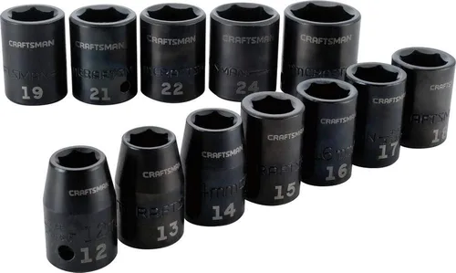 CRAFTSMAN Juego de llaves de impacto, métricas, 1/2", 12 piezas (CMMT15885)