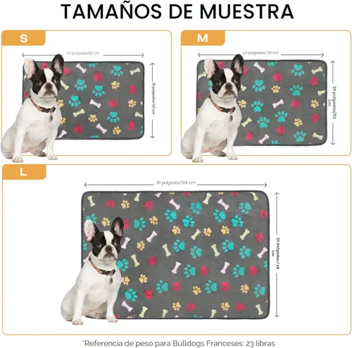 Miniatura 3 de Luciphia 1 paquete de 3 mantas esponjosas de vellón de alta calidad para mascotas, manta de franela con estampado de patas para perro y gato
