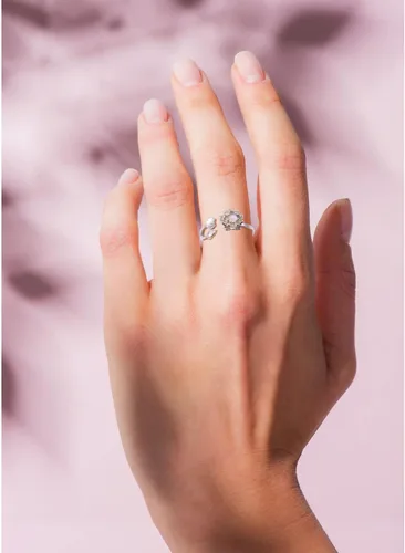 Miniatura 2 de Moonstone - Juego de joyas de loto de plata de ley, anillo de flor de loto grabado True Love Waits, Natural Healing Buddha Spiritual Yoga Lotus