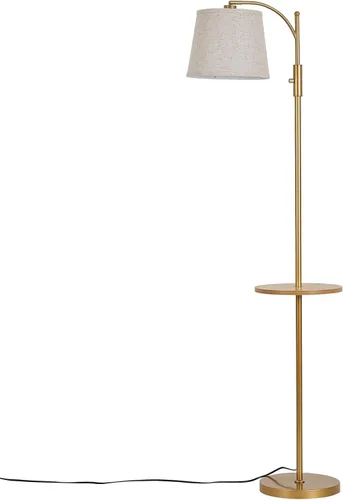 Miniatura 9 de AIDENOEY Lámpara de pie totalmente regulable para sala de estar, lámpara de pie con interruptor giratorio con mesa y pantalla beige de lino, Dorado-1