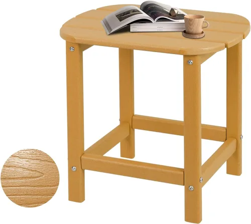 Miniatura 13 de Plawdlik Hdpe - Mesa auxiliar Adirondack para exteriores, con textura de madera, juego para patio, jardín, porche, piscina, patio compuesto, patio