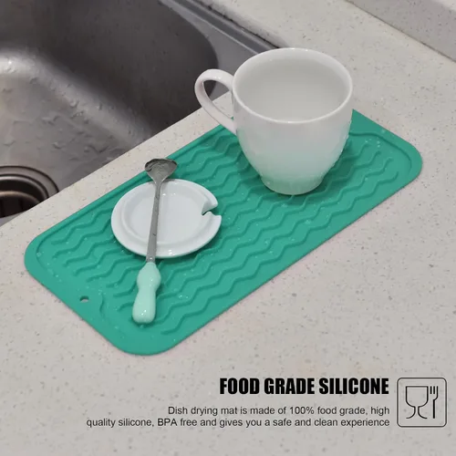 Miniatura 6 de Tapete de silicona para secado de platos para múltiples usos, fácil de limpiar, ecológico, tapete escurridor de platos resistente al calor