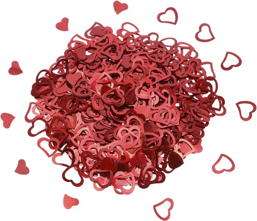 Miniatura 9 de ONLYKXY 1200 piezas de confeti en forma de corazón, decoración de mesa de boda, confeti con purpurina para fiesta de boda (amarillo brillante)