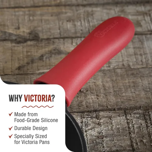 Miniatura 3 de Victoria Victoria - Funda de mango de silicona, funda de mango hecha a medida para sartenes de hierro fundido Victoria de 6.5 y 8 pulgadas, pequeña