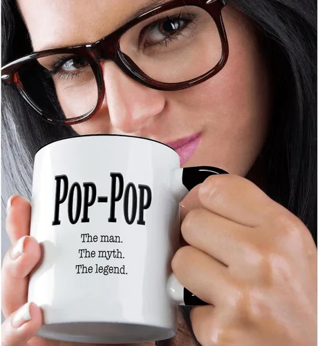 Miniatura 2 de 3dRose Saying for Pop-Pop Taza negra de dos tonos de 11 oz
