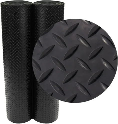 Miniatura 10 de Rollos de piso de goma de placa de diamante Rubber-Cal - 3 mm x 1.2 m x 0.3 m - Negro