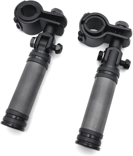 Miniatura 6 de Clavija de pie redonda negra con abrazadera de 0.984 in 1.260 in compatible con YAMAH XV250 XV400 Virage [P/N: MT216-049+216-096-BK]