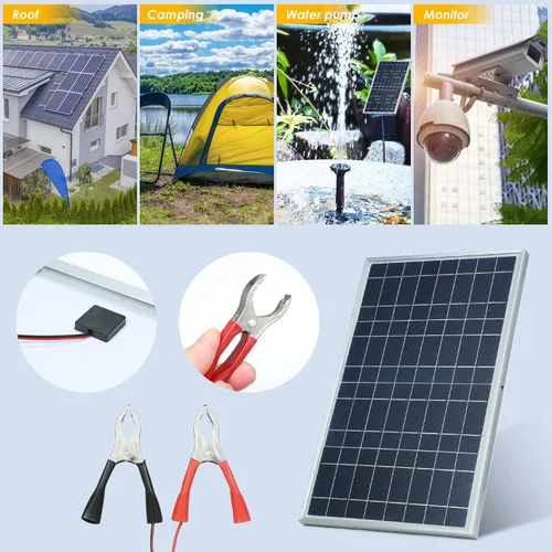 Miniatura 7 de Lixada - Panel solar, 30 W, kit de panel solar portátil, IP65 impermeable con clip de cocodrilo, panel solar de células solares para el hogar