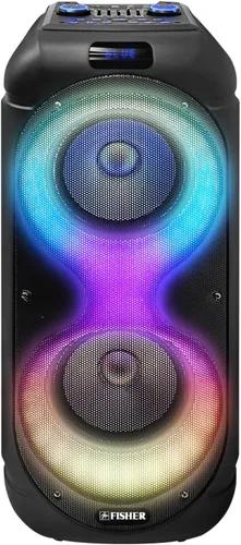 Miniatura 11 de Fisher Altavoces Bluetooth portátiles, altavoces estéreo, sistema inalámbrico Bluetooth, triángulo cuádruple de 6.5 pulgadas, doble potencia máxima