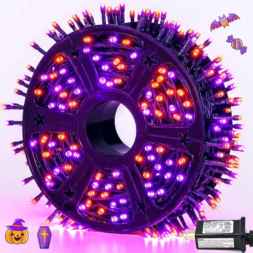 Miniatura 18 de JMEXSUSS 500 luces LED azules de Navidad al aire libre, 173 pies, 8 modos, tira de luces de Navidad, impermeable, luz LED azul para árbol enchufable
