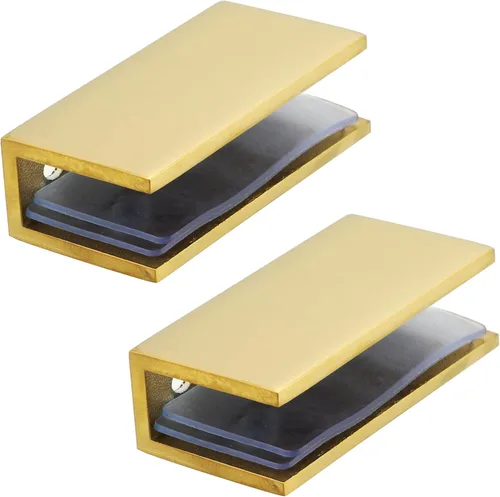 Miniatura 13 de Alise Soportes de estante de vidrio negro, abrazaderas de vidrio ajustables para ducha, soporte de abrazadera resistente, soportes de acero