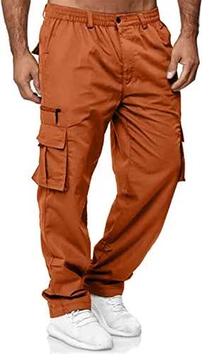 EndoraDore Pantalones deportivos con múltiples bolsillos para hombre, pantalón tipo cargo para exteriores, trabajo, senderismo, tácticos, sueltos,