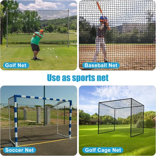 Miniatura 5 de Red de golf de nailon de 10 a 50 pies, red de golpeo de fácil configuración con cuerda y hebilla elástica, red de golf resistente, red deportiva