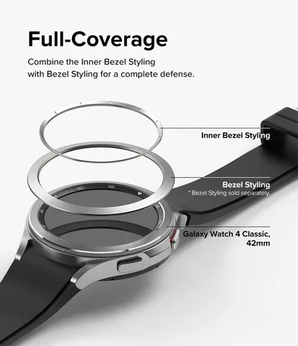 Miniatura 7 de Ringke Estilo de bisel interior compatible con Samsung Galaxy Watch 4 Classic 1.654 pulgadas, acero inoxidable antiarañazos anillo interior bisel