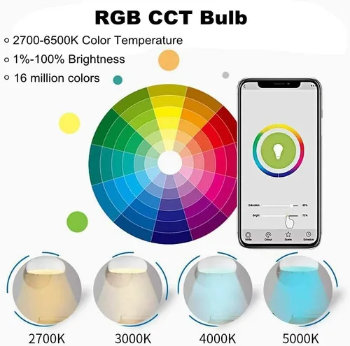 Miniatura 4 de Bombilla inteligente KL110, WiFi LED Magic Home Smart Bulb APP funciona con Alexa y Google Assistant, E26 A19 regulable, 2.4 GHz, no requiere
