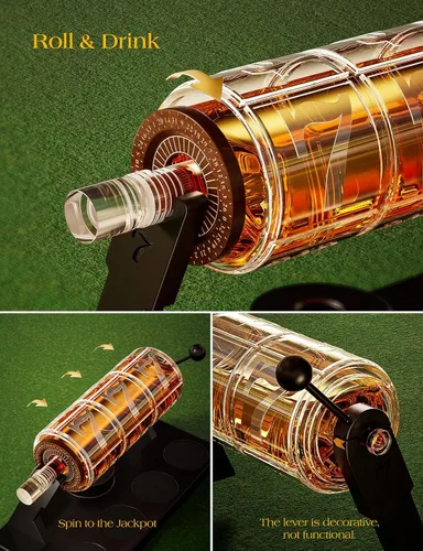 Miniatura 3 de Kollea Juego de decantador de whisky con ranura para hombres, 50.7 onzas, estilo casino, decantador de whisky con 4 vasos de dados, regalos