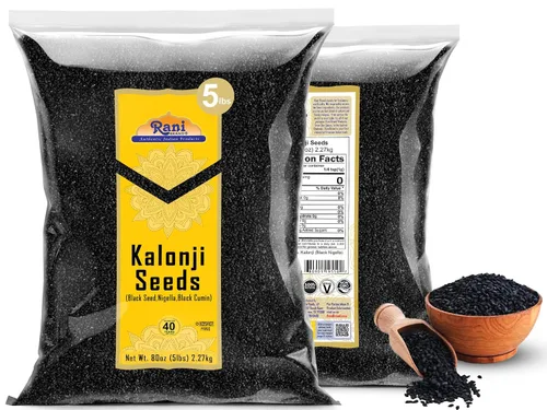 Miniatura 8 de Rani Kalonji (semillas negras, nigella sativa, comino negro) 80 onzas (5 libras) 5.0 lbs a granel ~ Todo natural Apto para gluten Sin OMG
