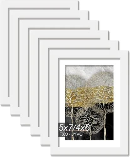 Miniatura 32 de Fxojyvo Marco de Fotos de 4x6, Muestra Foto de 3.5x5 con Paspartú o 4 x 6 Sin Paspartú, Liviano y de Alta Transparencia Marco de 4 por 6 para Pared