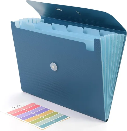 Miniatura 12 de SKYDUE Organizador de Archivos de Acordeón, Carpeta de Archivos Expandible con 7 Bolsillos, Organizador Portátil de Recibos, Papel de Facturas