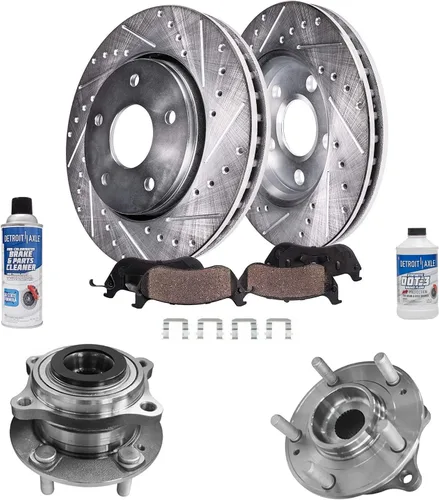 Miniatura 61 de Detroit Axle - 4 rotores de freno para Chevrolet Cruze Volt Orlando Verano, rotores de freno de disco perforados y ranurados de repuesto : rotor