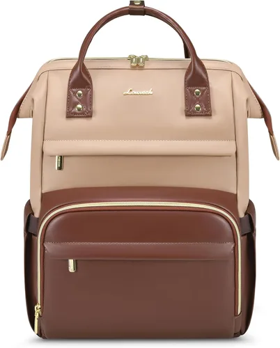 Miniatura 18 de LOVEVOOK - Mochila para laptop para mujer, mochila de moda para mujer.., Rojo Marrón, 15,6 pulg., Mochilas de viaje