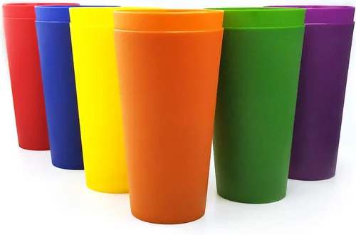 Miniatura 4 de KX-WARE Vasos de plástico de 32 onzas grandes para beber, juego de 12 unidades, color azul marino