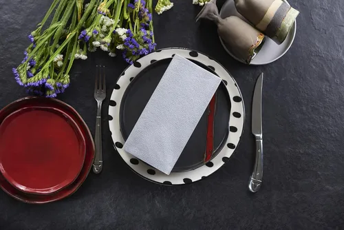 Miniatura 4 de Servilletas de papel plateadas Tela desechable de lino como servilletas de cena Toallas de mano Toallas de mano Servilletas de papel suaves