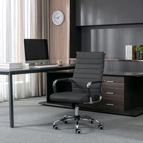 Miniatura 6 de Silla de oficina en casa acanalada, sillas modernas de cuero para sala de conferencias, silla ergonómica de escritorio de oficina, silla ejecutiva